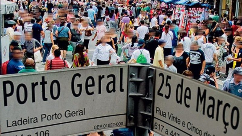 25 de março e ladeira Porto Geral para pedestres 25 de março e ladeira Porto Geral para pedestres